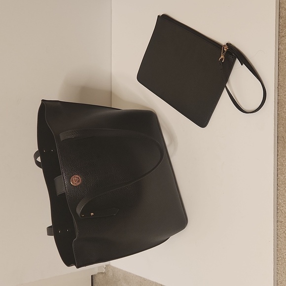 Anne Klein Women's Black Faux Leather Perfect Tote - Picture 16 of 16